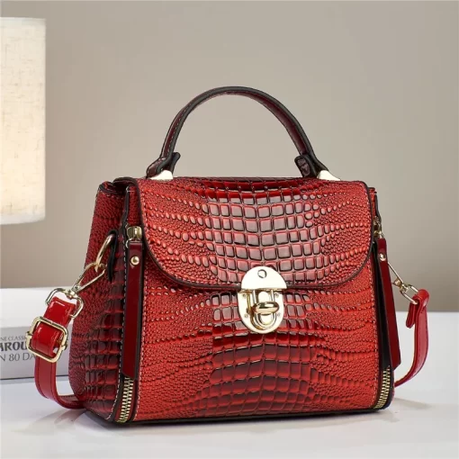 ZAwGCommuting Crocodile Pattern Leather Handbag 2024 High Quality Women s Shoulder Bags Fashion Crossbody Luxury Designer