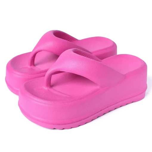 ZH8c7cm Thick Women Flip Flops 2023 New Split Toe Muffin Platform Slippers High Summer Flat Slippers
