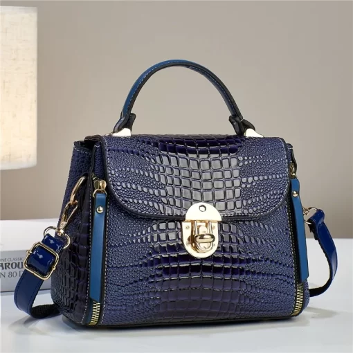Zj5yCommuting Crocodile Pattern Leather Handbag 2024 High Quality Women s Shoulder Bags Fashion Crossbody Luxury Designer