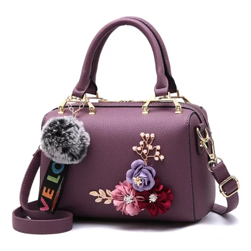 aBKz2022 New Fashion Flowers Designer Pu Leather Crossbody Bags for Women Vintage Small Shoulder Handbags Female