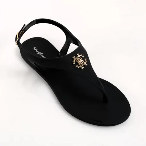agK8New Women Sandals Summer Fashion Peep Toe Jelly Flip Flops Buckle Non slip Flat Sandal Woman