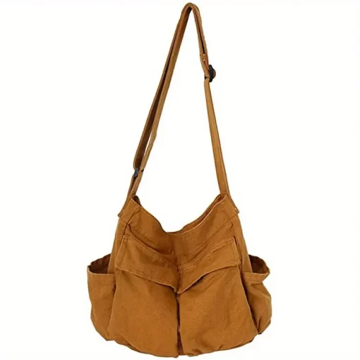 bFV0Women Vintage Handbag Canvas Teenager Shoulder Tote Bags Messenger Bags Ladies Casual Handbag Crossbody Purse