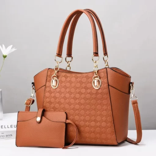 bLprLeather Texture High Quality Tote Handbag Women s Fashion Chain Single shoulder Crossbody Composite Bag Versatile