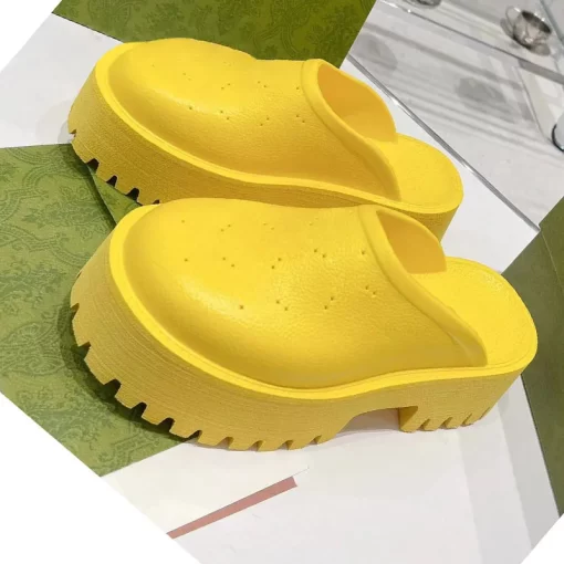 bQ3rBrand Design Women Rubber Hole Slippers 2023 Solid Thick Bottom Ladies Sandals And Slippers Beach Outdoor
