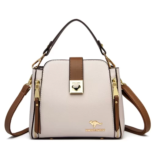 c8v2High Quality Leather Handbag Purse Women Bag Trend Luxury Designer Shoulder Crossbody Sac Ladies Branded Messenger