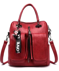 e5o13 in 1 Women Backpacks Vintage Female Shoulder Bags Soft Leather Back Pack Ladies Travel BagPack
