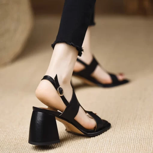 eRVWFHANCHU 2023 Women Platform Sandals High Heeled Summer Shoes Peep Toe Slip On Europea Style 34