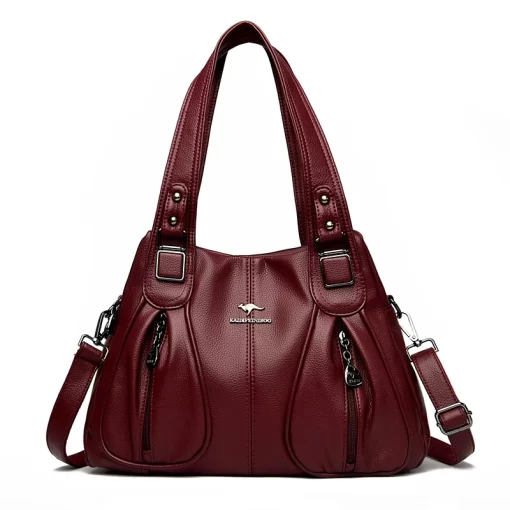 elM7100 Genuine Leather Women Handbag Fashion Girls Top Handle Bucket Bag Soft Cowhide Female Shoulder Bags