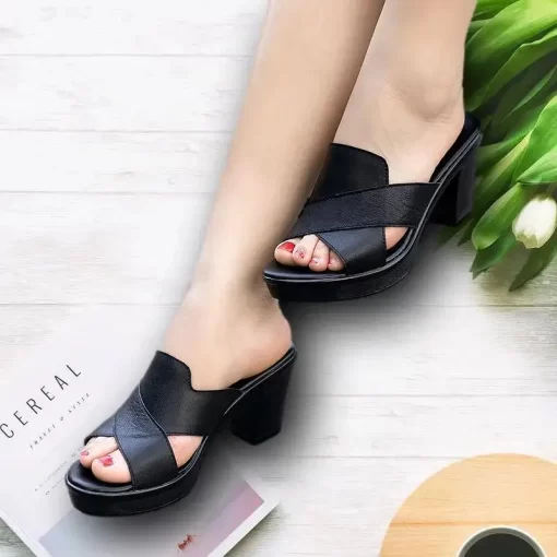 fFn1Summer 2023 New Designer Women s Sandals and Slippers Thick Heel Mother High heeled Casual Women
