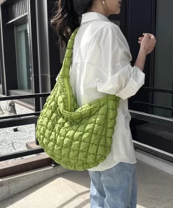 gLjjQuilted Padded Crossbody Bag for Women Pleated Bubbles Cloud Shoulder Bags Large Tote Bucket Designer Bag