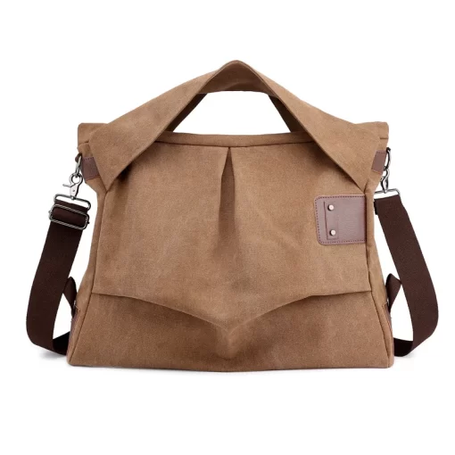 gS5uWomen s Canvas Bag Casual Shoulder Canvas Bag Fashion Large Capacity Tote Pleated Women s Bag