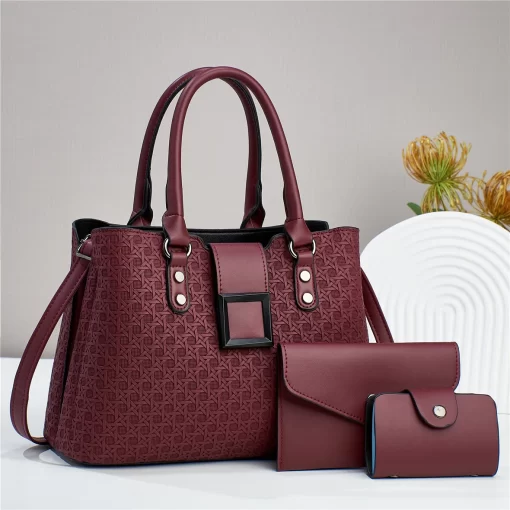 gZhdWeaving Texture Ladies Business Tote Handbag High Quality Light Luxury Crossbody Composite Bag Retro Fashion Single
