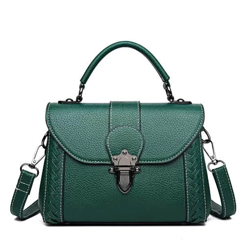 iRq2Women Leather Handbags Designer High Quality Ladies Shoulder Bags Vintage Brand Lock Design Crossbody Bags for