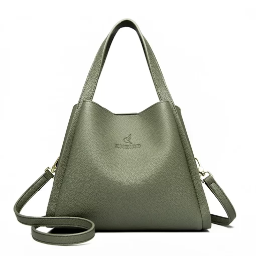 ip0JFor Women New Soft Leather Designer Tote Bucket Branded Large Handbag Trend Women Simple Bag Female
