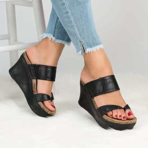 izBXWomen Sandals New Wedges Shoes Women Summer Sandals Wedge Heels Flip Flops Chaussures Femme Plus Size