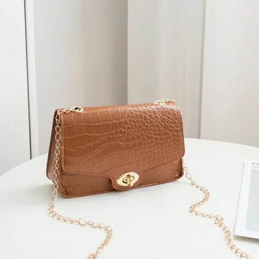 k9UANew Casual Chain Crossbody Bags For Women Luxury Simple Shoulder Bag Ladies Designer Handbags PU Leather