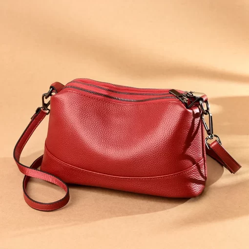 kuviNew Fashion Women Genuine Leather Handbags Women s bags Designer Female Shoulder Bags Luxury Brand Cowhide