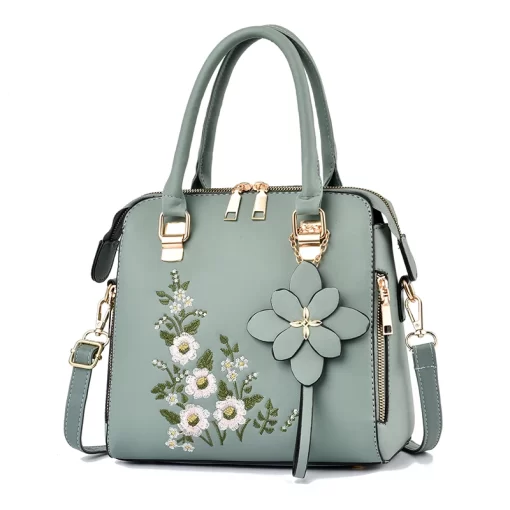l13pFloral Detail Shoulder Bag Trendy Zipper Handbag For Work Casual Crossbody Bag Women s Floral Decor