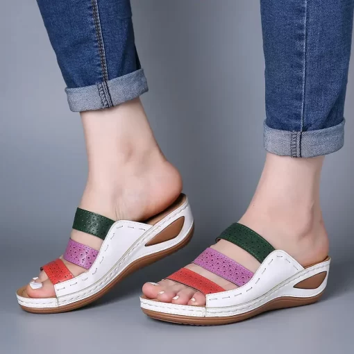 oomhSummer Wedge Sandals Shoes for Women Fashion Women Casual Slipper Outdoor Ladies Beach Shoes Female Slippers