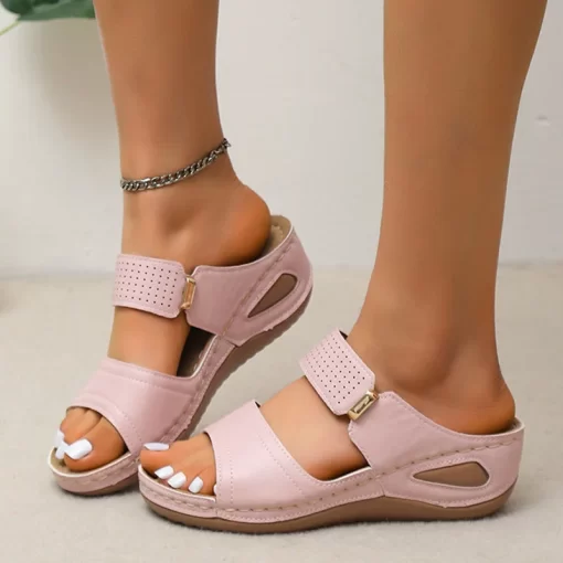 ouNM2022 Fashion Sandals Women Shoes Open Toe Shoes For Women Solid Color Sandals Ladies Retro Wedge