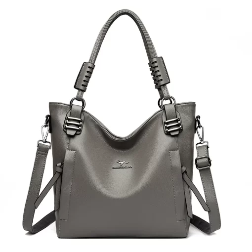 pmsVLuxury Soft Genuine Leather Handbag Fashion Women Shoulder Messenger Bag Solid Color Cowhide Tote Fashion Female