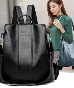 q0ktAnti theft leather backpack women vintage shoulder bag ladies high capacity travel backpack school bags girls