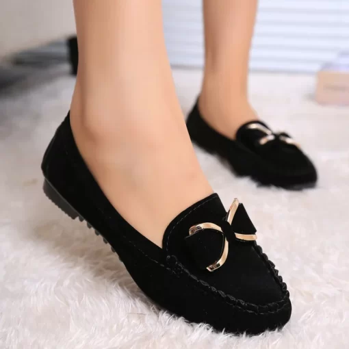 qLFbWomen s Flat Shoes Fashion Casual Lofers 2023 Ladies Elegant Butterfly Knot Comfortable Shoes Women Soft
