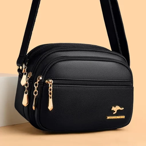 r8gZHigh Quality Soft Leather Purse Fashion Women Shoulder Messenger Bag Multi pocket Wear resistant Bag Luxury