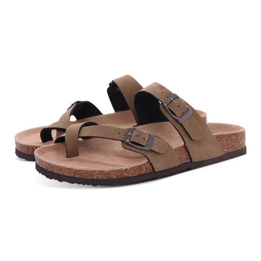 rrJkBebealy Soft Cork Footbed Sandals Women Platform Cork Slippers With Arch Support Indoor Outdoor Beach Slides