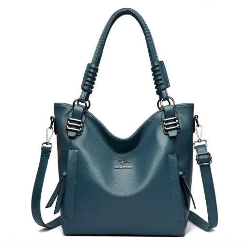 rwlyLuxury Soft Genuine Leather Handbag Fashion Women Shoulder Messenger Bag Solid Color Cowhide Tote Fashion Female