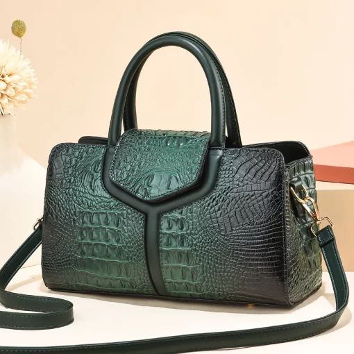 rxsTTRAVEASY Summer Casual Vintage Top Handle Bags for Women Fashion Alligator Large Capacity Female Shoulder Bags