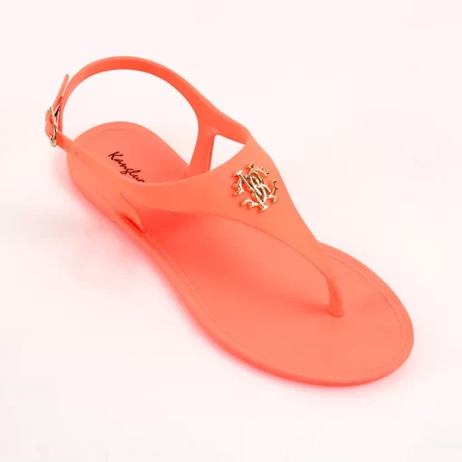 uNEPNew Women Sandals Summer Fashion Peep Toe Jelly Flip Flops Buckle Non slip Flat Sandal Woman