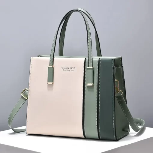 ueNcPatchwork Handbags For Women Adjustable Strap Top Handle Bag Large Capacity Totes Shoulder Bags Fashion Crossbody