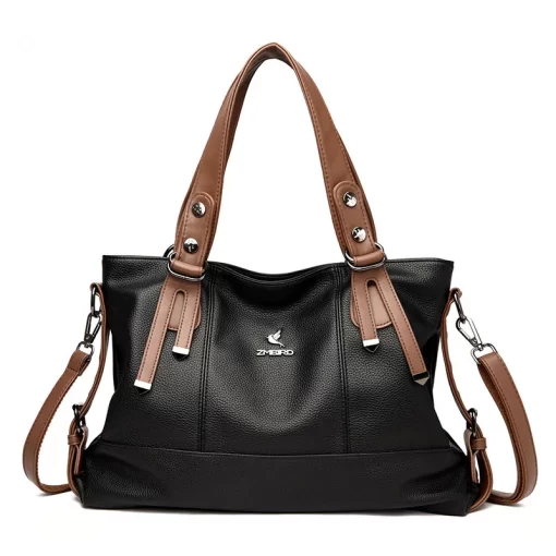 ujC2NEW Brands Soft Leather Handbags for Women Vintage Shoulder Tote Bag Luxury Designer Ladies Large Capacity