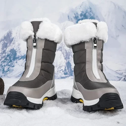 vkssYISHEN Snow Boots For Women Fashion Trend Waterproof Winter Snow Shoes Platform Warm Plush Ankle Boots