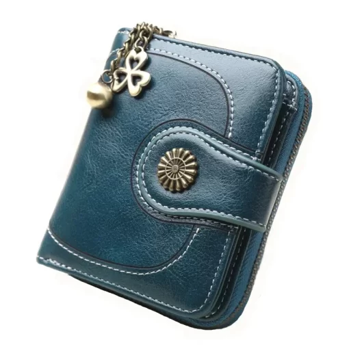 vyzAWomen Wallets and Purses PU Leather Money Bag Female Short Hasp Purse Small Coin Card Holders