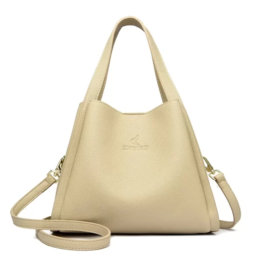 yt8mFor Women New Soft Leather Designer Tote Bucket Branded Large Handbag Trend Women Simple Bag Female