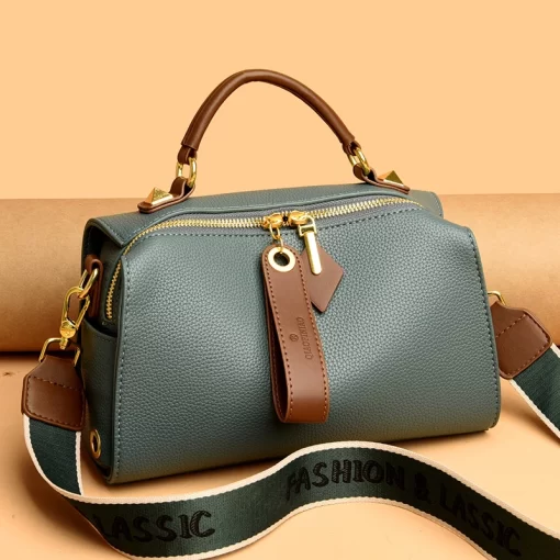 zRHUHigh Quality Solid Color Leather Shoulder Crossbody Bag For Women 2023 Luxury Women s Handbag Designer