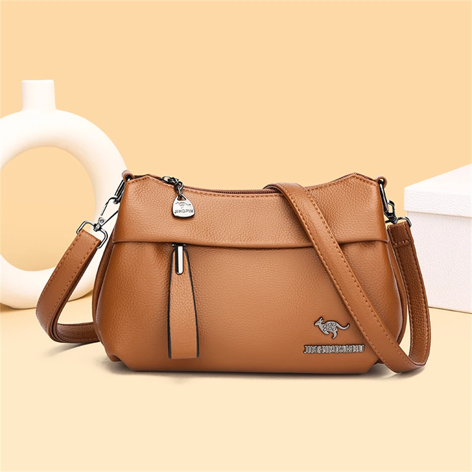 5YzdNew 2023 Women s Pu Leather 3 Layers Shoulder Bags Casual Small Messenger Bags Ladies Elegant