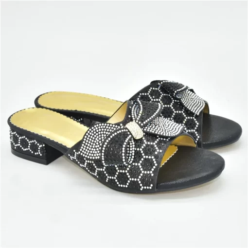 DTODLatest Brand Designer Crystal Big Bow Low Heels Women Rhinestone Bowtie Wedding Shoes Big Size Italian