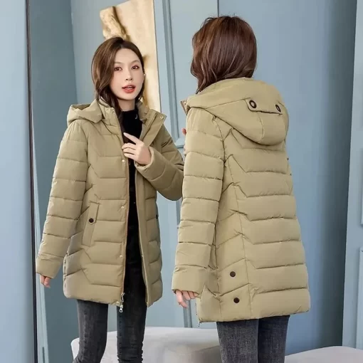 FZAp2023 New Winter Hooded Jacket Women Korean Parkas Loose Down Cotton Coats Overcoat Female Casual Thick