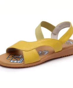 J5nXBEYARNE Cow Genuine Leather Sandals Women Flat Heel Sandals Fashion Summer Shoes Woman Sandals Summer Plus