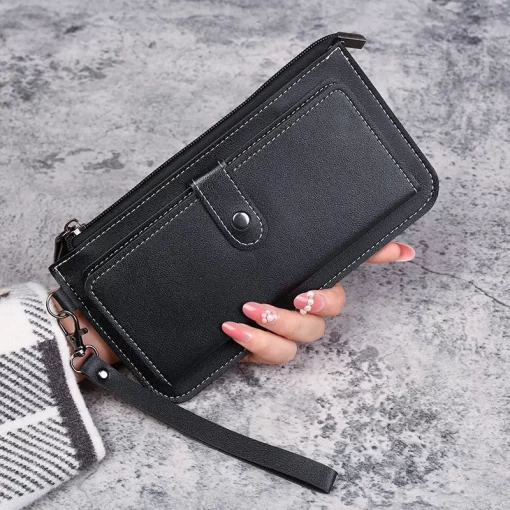 LlToMultifunctional Fashion Women Wallet 2022 New PU Leather Long Wallets Multi card Position Clutch Buckle Zipper