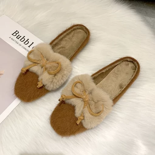 S4dXWomen s slippers mules women shoes sandals zapatos mujer fur slides celebrity cover toe fur slippers