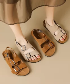 TYLj2023 summer women s outdoor sandals Ladies casual flats leather shoes Korean style shopping and walking