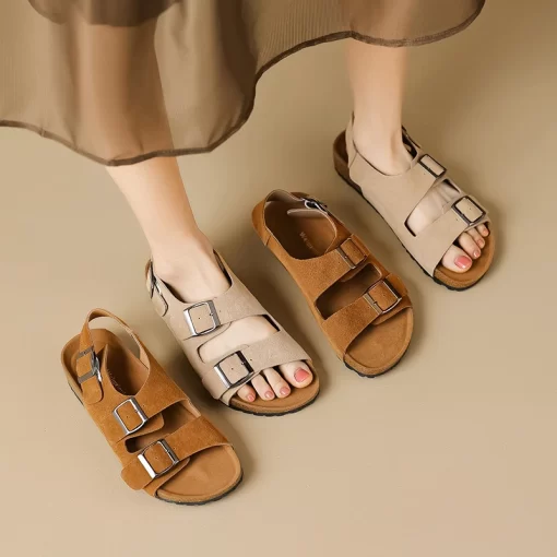 TYLj2023 summer women s outdoor sandals Ladies casual flats leather shoes Korean style shopping and walking