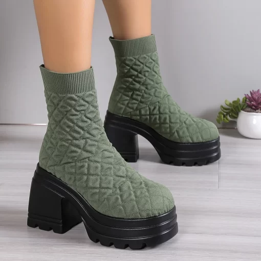 XGlMLuxury Brand 2023 New Women Thick soled Thick heeled Warm Boots Women s Towel Cotton Boots