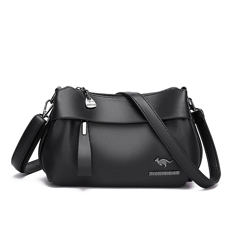 iO5BNew 2023 Women s Pu Leather 3 Layers Shoulder Bags Casual Small Messenger Bags Ladies Elegant