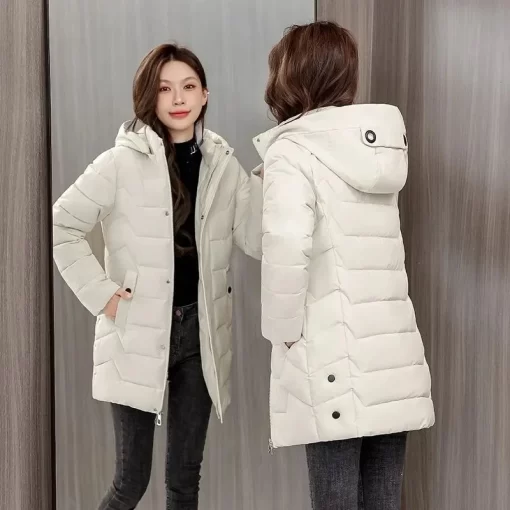 jBj42023 New Winter Hooded Jacket Women Korean Parkas Loose Down Cotton Coats Overcoat Female Casual Thick