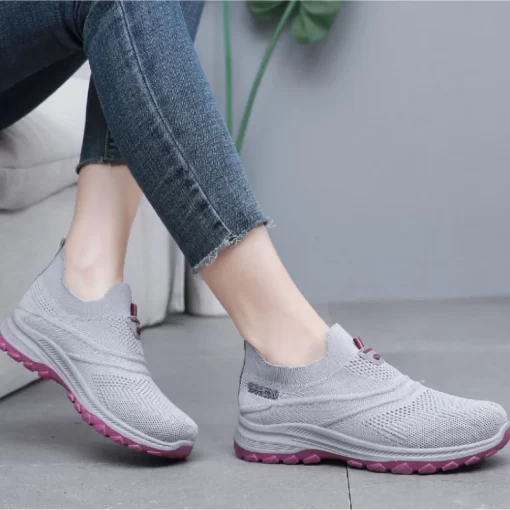jViW2023 New Autumn Mesh Breathable Walking Shoes Women Sneakers Casual Shoes Popular Elegant Fashion Sneakers Flat
